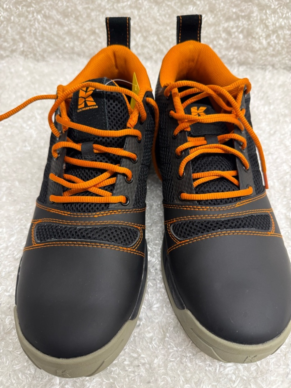 Men's Black Athletic Shoes with Orange Accents